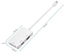 Перехідник mini DisplayPort M HDMI/VGA/DVI 24+5 FHD 1080p - мініатюра 2