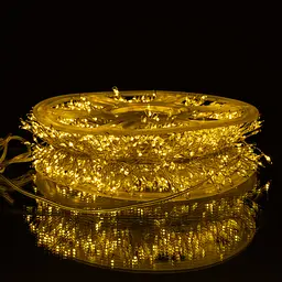 Новорічна гірлянда кімнатна роса Garlando D1500L50MWY 50 м 1500 LED Хвойна лапа білий дріт Жовте сяйво Garlando D1500L50MWY - мініатюра 4