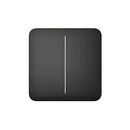 Розумний двоклавішний прохідний вимикач Ajax LightSwitch (2-gang/2-way) Jeweller (black/чорний) (26-00406)