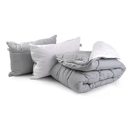 Набір Руно ковдра 172х205 + 2 подушка 50х70 "Grey White" 172.52_Grey White