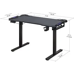 Стіл Mealux PowerDesk Carbon RGB з електрорегулюванням висоти (EVO-201 Carbon/B)  - мініатюра 2