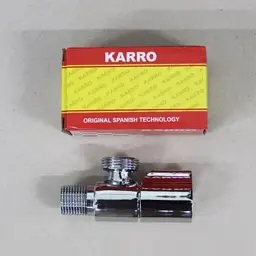 Кран приладовий кутовий Karro KR-3120 New латунь 1/2"х3/4" Хром 30412 - мініатюра 4