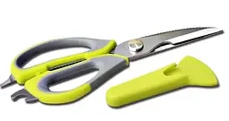 Багатофункціональні кухонні ножиці 10в1 Mighty Shears з чохлом і магнітом Сірий / Зелений