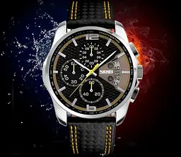 Чоловічий годинник Skmei 9106 Spider Жовтий - мініатюра 3