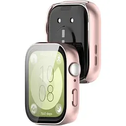 Чохол-накладка DK Huawei Watch Fit 3 Пластик Gloss Скло Full Cover (pink rose) - мініатюра 2