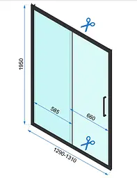Душова кабіна Rea Rapid Slide 100x130 black REA-K6423 + REA-K6403, Чорний матовий, Універсальна, прозрачний, Чорний матовий - мініатюра 6