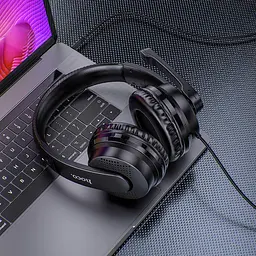 Ігрові накладні навушники Hoco W103 Magic, 3.5mm, 1.2m, Чорний - мініатюра 7