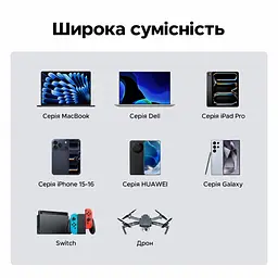 Кабель UGREEN L537 USB-C - USB-C PD 240 Вт 0,5 м сірий (85529) - мініатюра 10