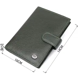 Оригінальна обкладинка на документи унісекс із натуральної шкіри ST Leather 23119 зелена - мініатюра 3