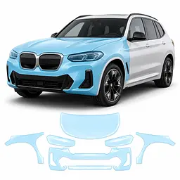 Антигравійна захисна бронеплівка за лекалами для BMW iX3 G08 2020-2025 - передня частина авто (капот бампер фари крила)