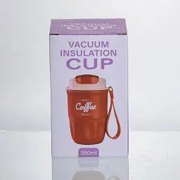 Термочашка Coffee 400 мл з ремінцем і відкидною кришкою-клапаном Yiwu червоний - мініатюра 9
