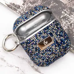 TPU чохол Bling World Rock Diamond для навушників AirPods 1/2 Синій - мініатюра 7