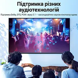 Оптичний аудіокабель Vention 2 м тослінк Toslink S/PDIF штекер на обох кінцях передавання звуку 5.1 підтримка Dolby DTS PCM у бавовняному обплетенні сірий (BAVHH) - мініатюра 7