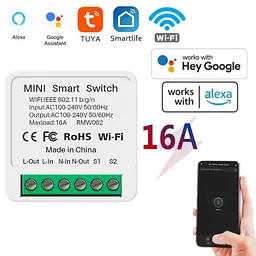Реле Wi-Fi Tuya Smart Switch бездротовий вимикач 16 А - мініатюра 2