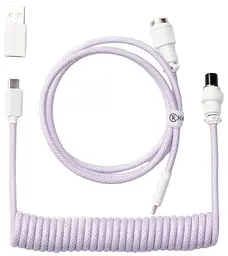 Кабель Keychron USB-A/USB-C USB-C заряджання/синхронізації Keychron, 1.36м, Type-C, Coiled Aviator, фіолетовий (CAB17_KEYCHRON)
