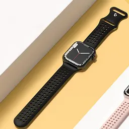 Ремінець силіконовий Hoco iWatch WA08 honeycomb 38/40/41 mm чорний - мініатюра 4