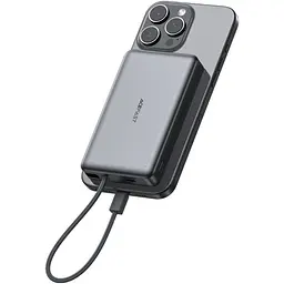 Я Acefast Magnetic Wireless 10000mAh 22.5W PD, QC 3.0 USB-C In/Out, QI 15W M18 Чорний - мініатюра 5