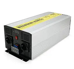 Інвертор напруги 12/220 V RITAR RSC5000 з чистою синусоїдою 5000 Вт, клемні дроти, клемні колодки - мініатюра 1
