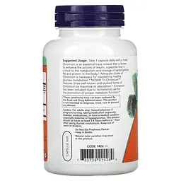 Вітаміни та мінерали NOW Tri-Chromium 500 mcg, 180 вегакапсул - мініатюра 3