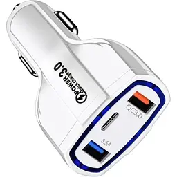 Автомобільний зарядний пристрій No Brand CWa 2USB Type-C PD35W QC 3.0 White (44050554)