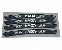 Емблема обода колеса Lada 4 шт Алюміній наклейка на диски на скотчі Чорні