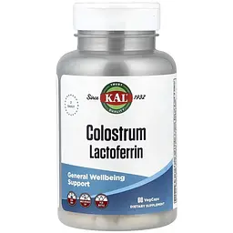 Колострум + лактоферин KAL Colostrum Lactoferrin 60 веганських капсул