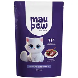 Набір повнораціонного корму для дорослих котів MAU PAW в асортименті 500 г (5 шт. х 100 г) - мініатюра 10