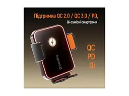 Автомобільний тримач для смартфона ColorWay Ultra-mini Wireless Charger 15W Black (CW-CHAW069Q-BK) - мініатюра 6