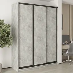 Шафа-купе тридверна MebelStar Стандарт BG 3ДСП 180x60x240 см Бетон (MBS-8598)