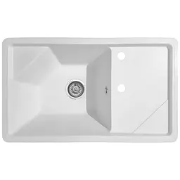 Мийка кухонна Valetti 58C гранітна 785х465 мм біла - мініатюра 3