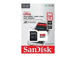 Карта пам'яті SanDisk Ultra microSDXC UHS-I A1 + SD adapter 256 GB (SDSQUAC-256G-GN6MA) - мініатюра 3