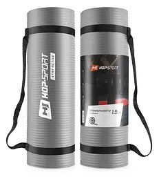 Мат для фітнесу та йоги Hop-Sport HS-N015GM 1,5см сірий