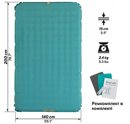 Матрац надувний Uquip Betty Double Petrol/Grey (243108) (DAS302766) - мініатюра 4