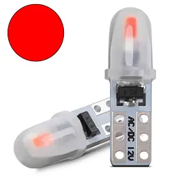 Світлодіод 12V Т5 SMD 2-3014 3D Скло 0,6W 40Lm Червоне світло (№87)