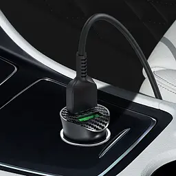 Адаптер автомобільний HOCO Micro USB cable Farsighted Z39 комплект чорний - мініатюра 4