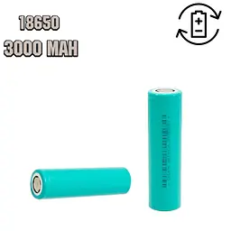 Акумулятор літій-іонний 18650 Li-Ion 3000 mAh, бірюзовий, 1 шт - мініатюра 2