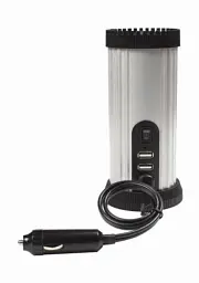 Автомобільний інвертор 150 Вт, EnerGenie, Silver/Black, 2xUSB (5V/2.1A), вхідна напруга 10-16 VDC (вилка для автомобільного прикурювача), металевий корпус (EG-PWC150-01) - мініатюра 2