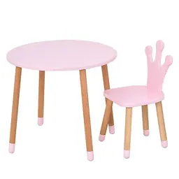Столик зі стільцем "Корона" круглий Bambi 10х63х63 см det0015792