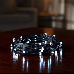 Новорічна гірлянда кімнатна нитка GarlandoPro 22 м 220 LED чорний провід Біле світло W220LED22MBW