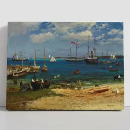 Інтер'єрна картина Харбор Нассау, Альберт Бірштадт, Albert Bierstadt, репродукція картини, 60×80 см (id7008)