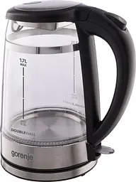 Gorenje Електрочайник 1.7л, 2,200 Вт, strix контроль, скло, чорний - мініатюра 3