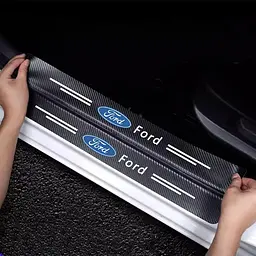 Захисна плівка накладка на пороги для Ford Чорний Карбон 4 шт - мініатюра 10