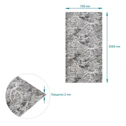 R061-2 Панель стінова Sticker Wall в рулоні 3D 700мм x 3.08м x 2мм мармур чорний D SW-00002536 - мініатюра 4