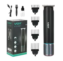 Машинка для стрижки волосся акумуляторна USB стрижка 4 насадки VGR V-250 - мініатюра 6