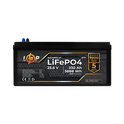 Акумулятор LP LiFePO4 24V (25,6V) - 230 Ah (5888Wh) (BMS 150A/75A) пластик - мініатюра 2