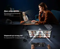 Вебкамера з підсвічуванням UGREEN CM910 2K 30 кадр/с з роз’ємом USB-C із сенсорним перемиканням (65857) - мініатюра 5