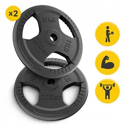 Диск металевий 4FIZJO 2 x 10 кг 26 мм Black (P-5905973401388) - мініатюра 7