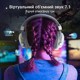 Ігрові навушники Fifine H6 RGB 7.1 White [113870] - мініатюра 6