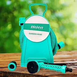 Шланг поливальний 15 м з котушкою і розпилювачем з 7 режимами Helen Garden Tools шланг садовий, що розтягується - мініатюра 2