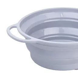 Друшляк силіконовий складаний об'ємом 2.6 літри, сірий TS Kitchen HP34544G - мініатюра 4